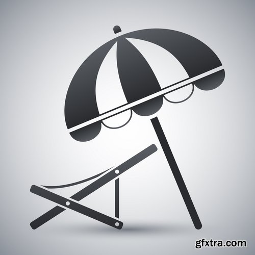 Beach umbrella illustration summer beach vacation beach vacation parasol 25 EPS