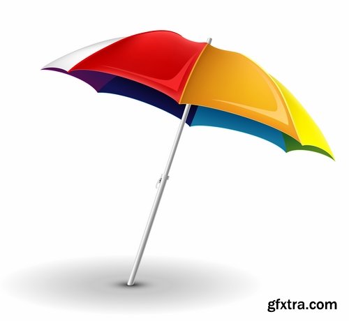 Beach umbrella illustration summer beach vacation beach vacation parasol 25 EPS