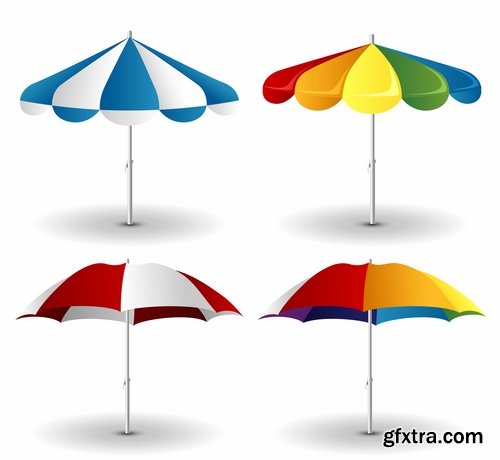 Beach umbrella illustration summer beach vacation beach vacation parasol 25 EPS