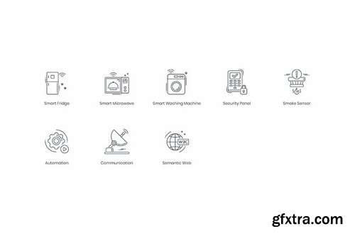 88 Smart Technology Line Icons