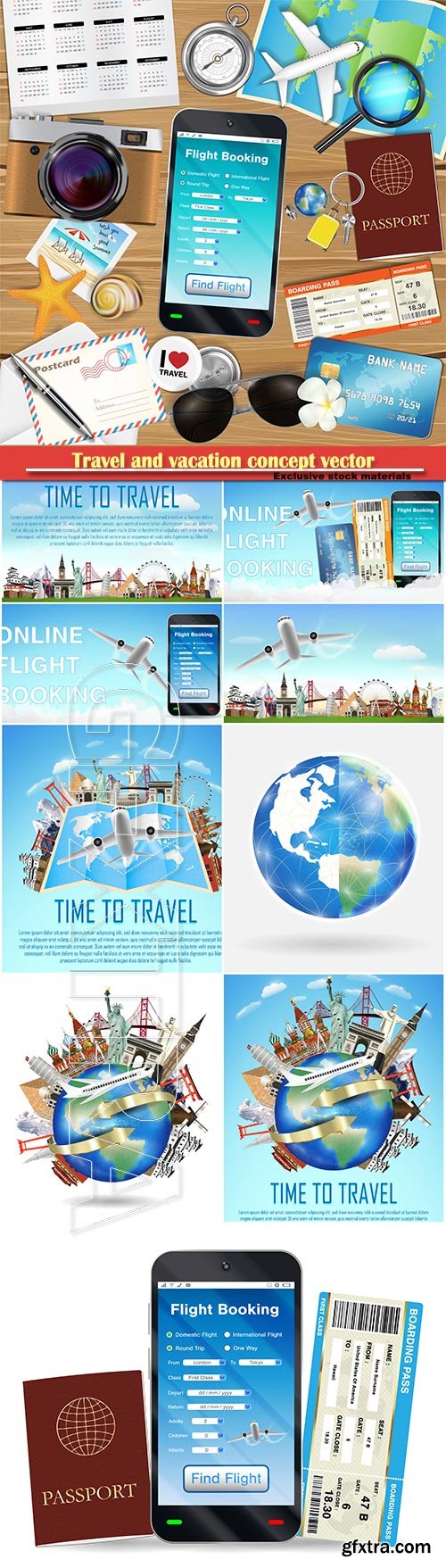 Travel and vacation concept vector illustration