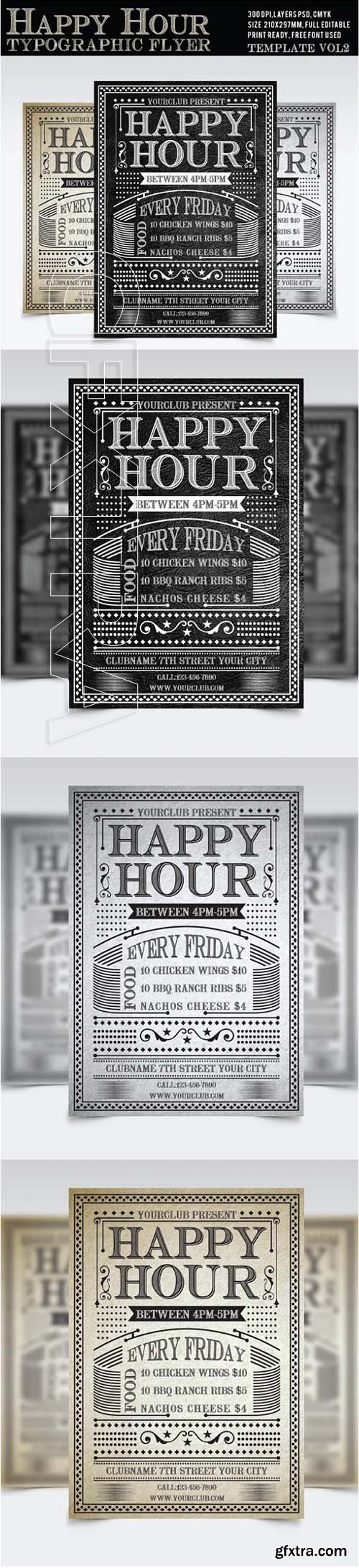 CreativeMarket - Happy Hour Flyer Vol2 2266460