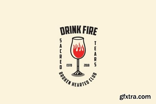 Drink Fire Logo Template