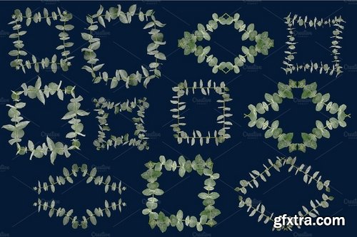 CM - Eucalyptus Branches & Wreath ClipArt 2250499