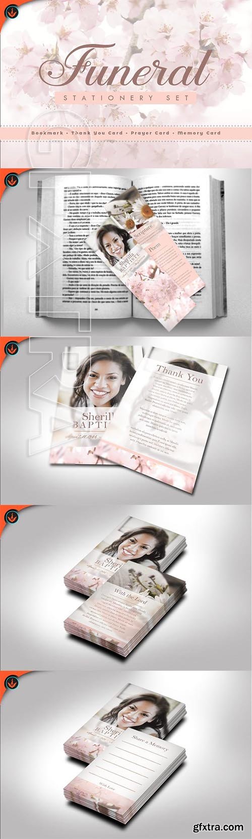 CreativeMarket - Cherry Funeral Program Stationery 2266165