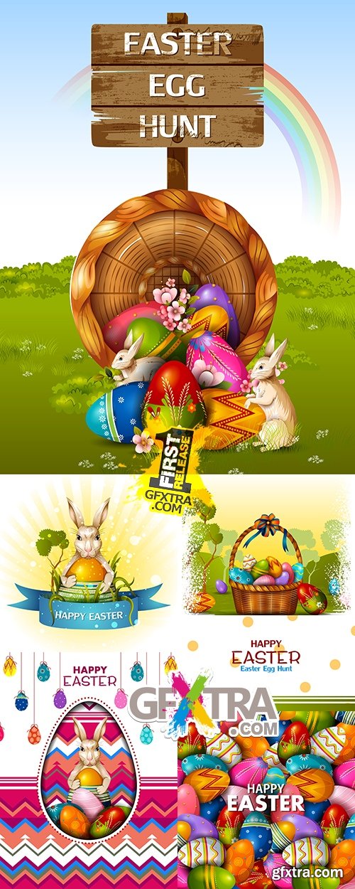 Happy Easter light spring holiday decorative design 26