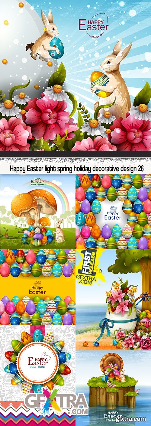 Happy Easter light spring holiday decorative design 26