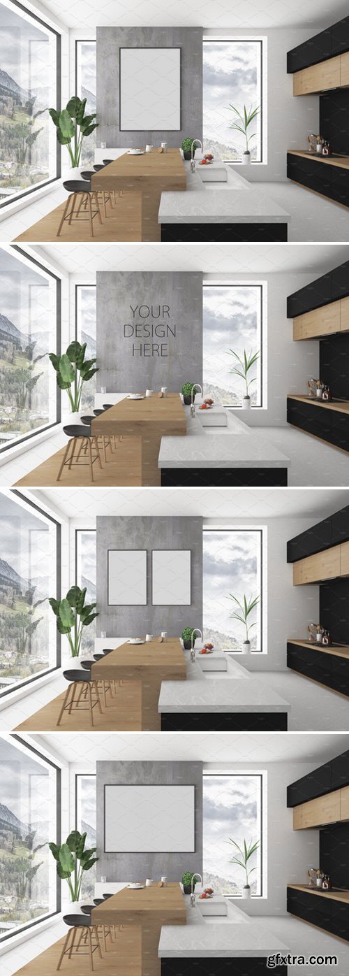 CM - Kitchen mockup - blank wall mockup 2203542