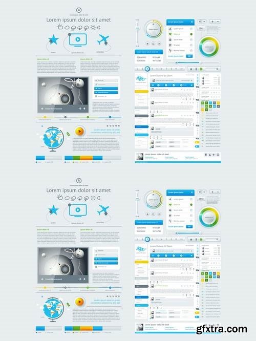 infographics element with Vector GUI Template