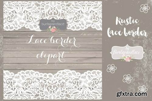 Rustic lace border vector