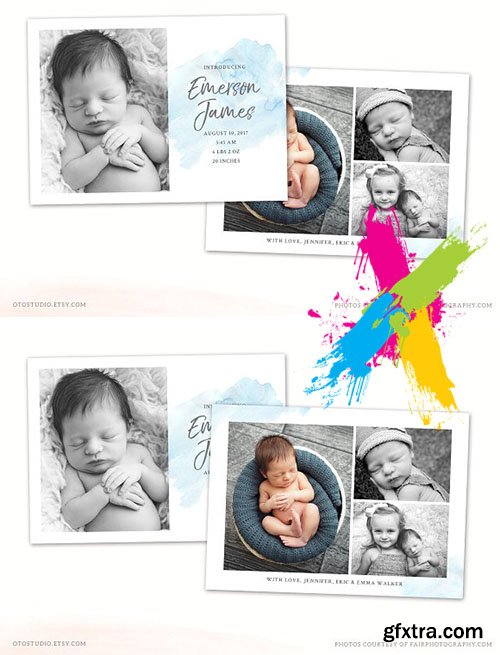 CreativeMarket - Birth Announcement Template CB113 2266916