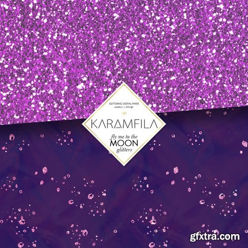 CreativeMarket Violet & Pink Glitter Textures 2140390