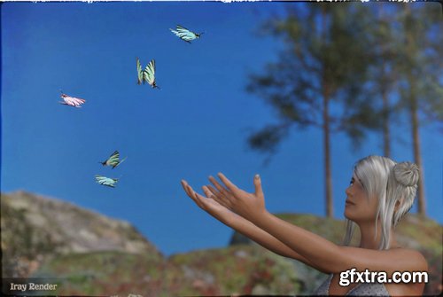 3D Insect Fauna Flutter of Butterflies