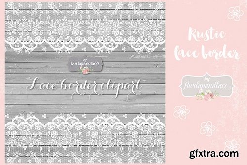 Lace border rsutic, grey wood