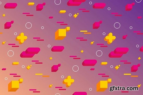 Abstract Flat 3D Shapes Backgrounds