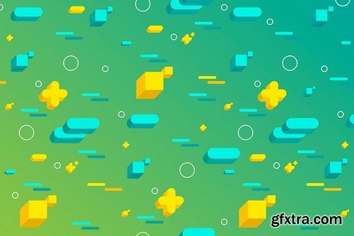 Abstract Flat 3D Shapes Backgrounds