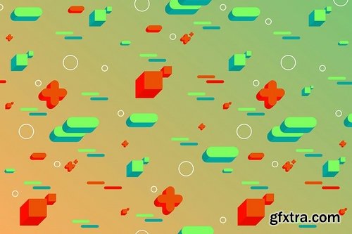 Abstract Flat 3D Shapes Backgrounds