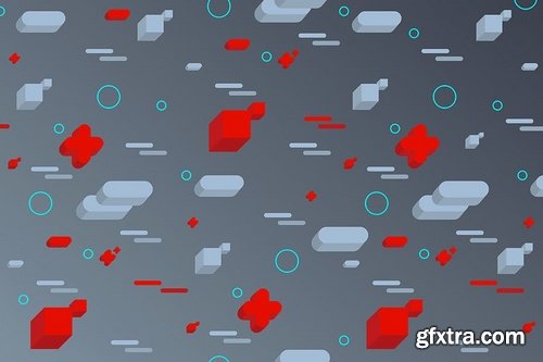 Abstract Flat 3D Shapes Backgrounds