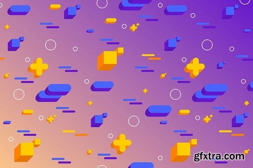 Abstract Flat 3D Shapes Backgrounds