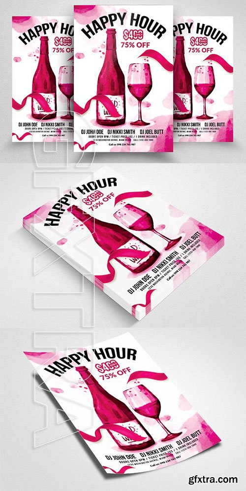 CreativeMarket - Happy Hour Flyers 2267129