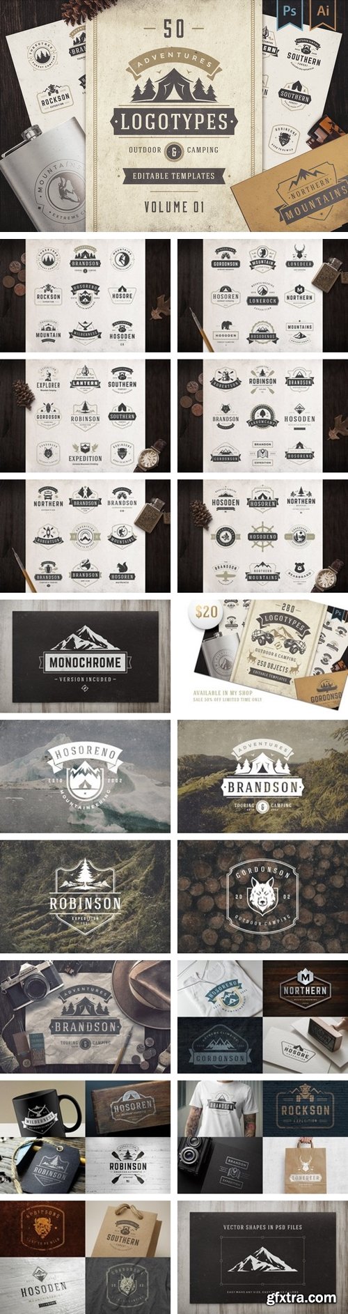 CM - 50 Outdoor logos and badges 2092836