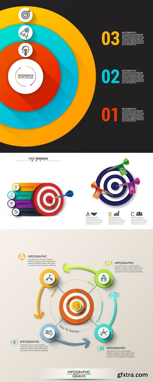 Vectors - Target Infographics Backgrounds 18