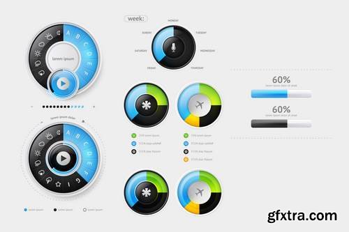 Elements of User Interface for Web. Vector