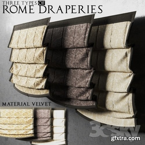 Roman shades of velvet