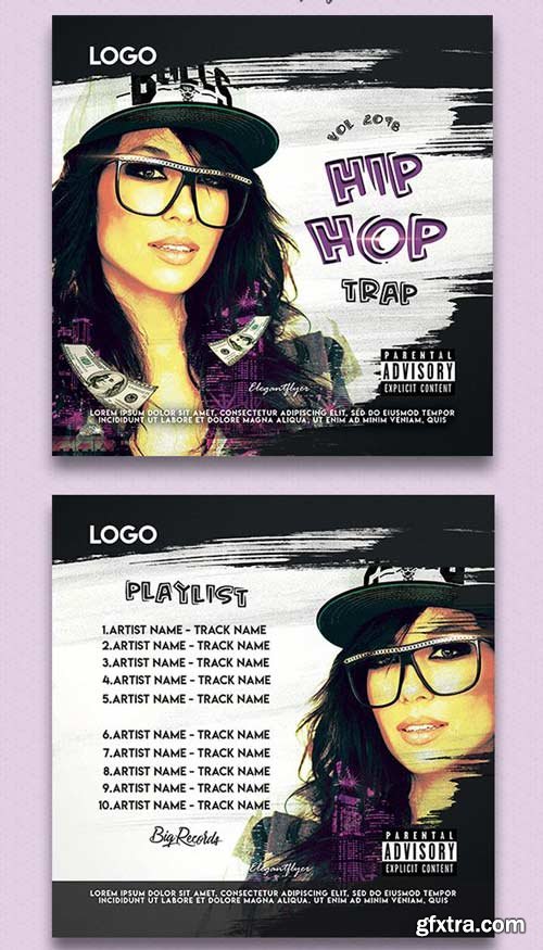 Hip-Hop Trap V1 2018 CD Cover PSD Template