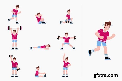 Man and Woman doing a series of exercises Workout routine