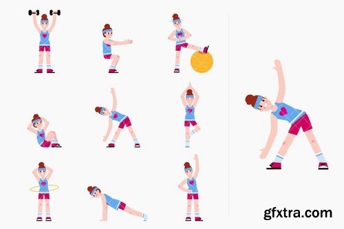 Man and Woman doing a series of exercises Workout routine