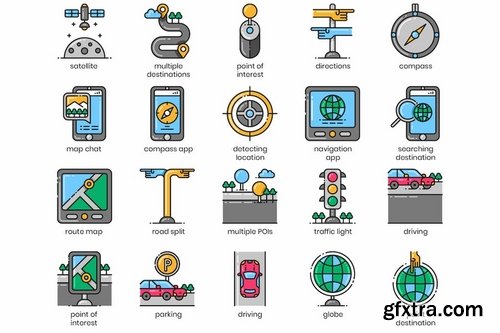 80 Map & Navigation Icons