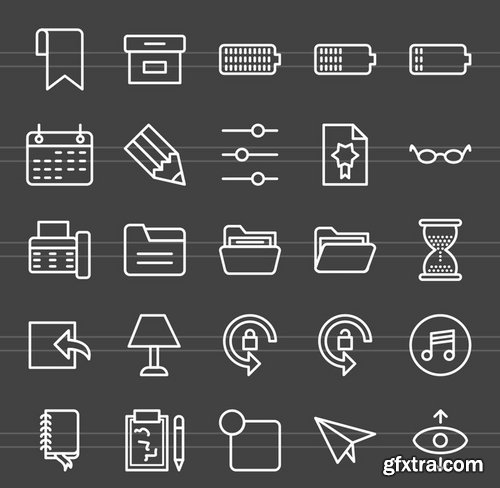 50 Web Interface Line Inverted Icons