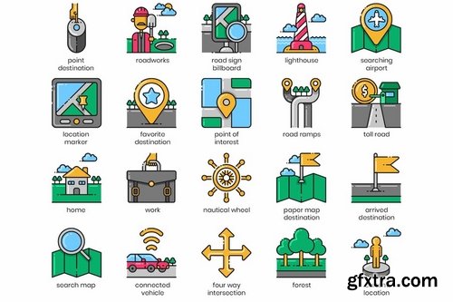 80 Map & Navigation Icons