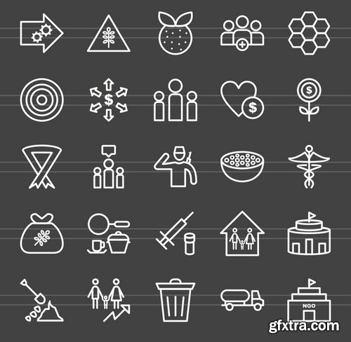 50 Community Line Inverted Icons