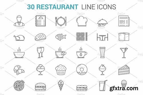 CM - Restaurant Line Icons 2250215