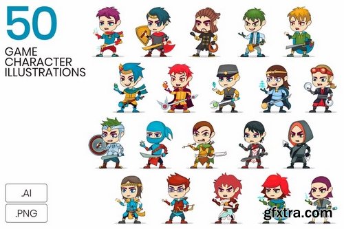 50 Game Character Illustrations