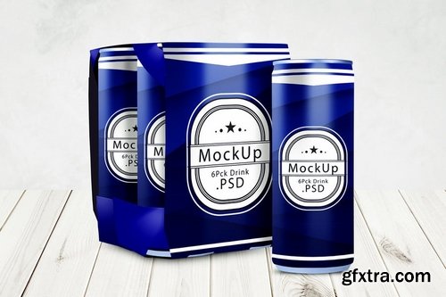 Drink Can & 6 Pack Mockup V2