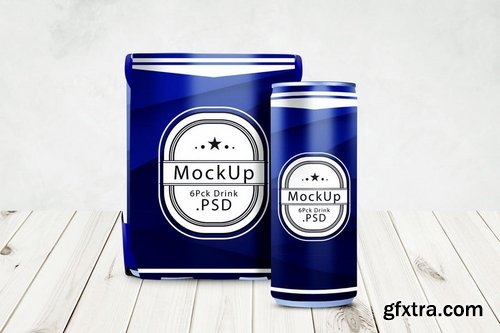 Drink Can & 6 Pack Mockup V2