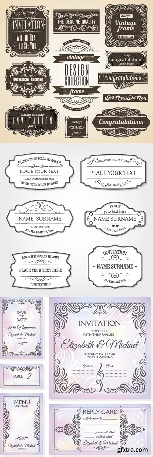 Vectors - Vintage Wedding Elements 16