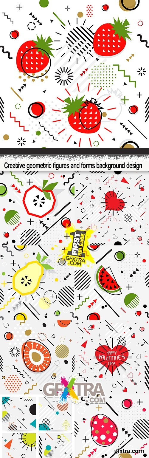 Creative geometric figures and forms background design