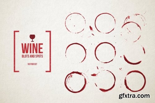 Red Wine Stains Vector Set