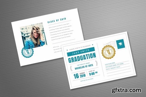 Postcard Graduation Invitation