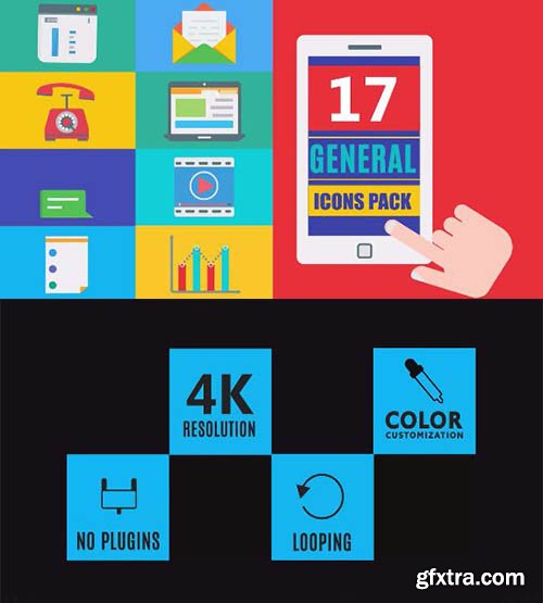 17 Animated General Icons Pack - After Effects 61374