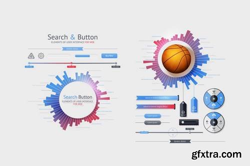 infographics element with Vector GUI Template