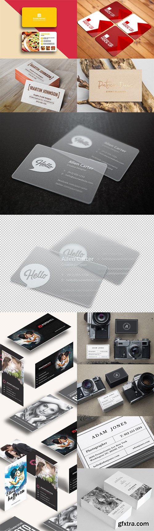 12 Business Card PSD Mockups Bundle