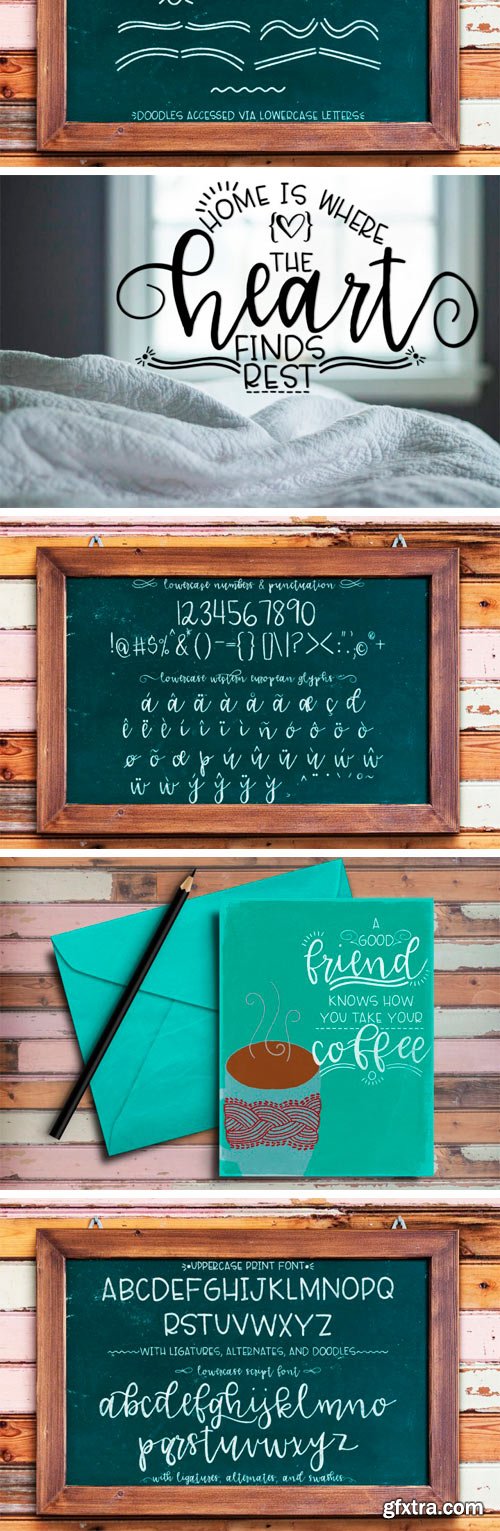 Thehungryjpeg - Lucille Hand Lettered Font Duo 87352