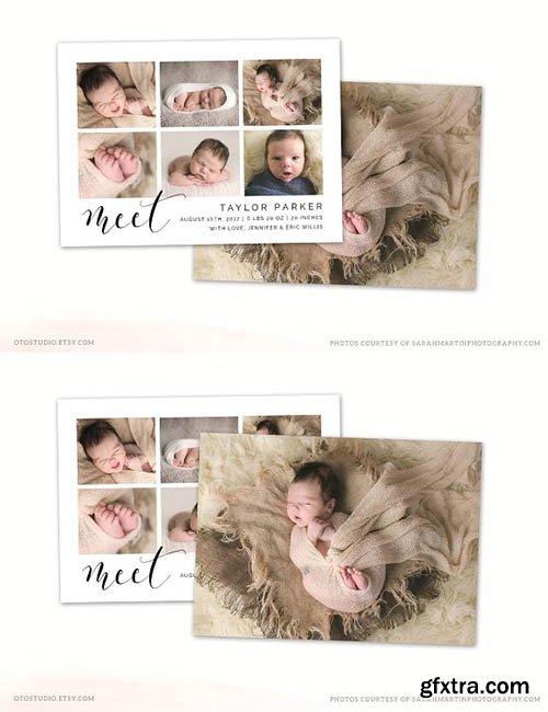 CreativeMarket - Birth Announcement Template CB101 2266212