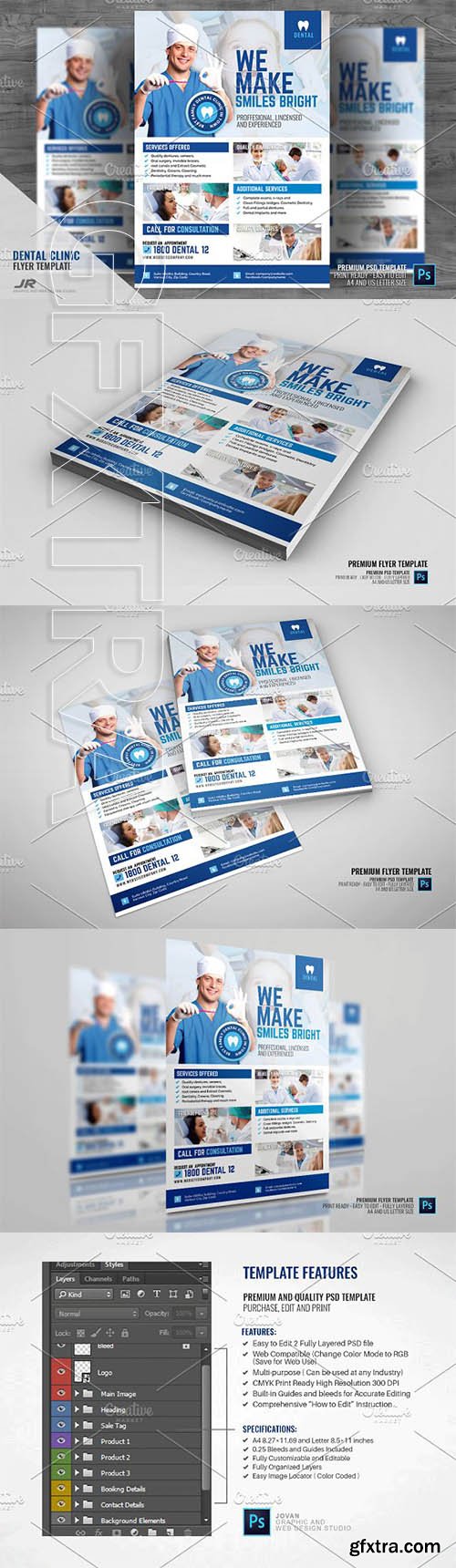 CreativeMarket - Dental Clinic Service Flyer 2266057