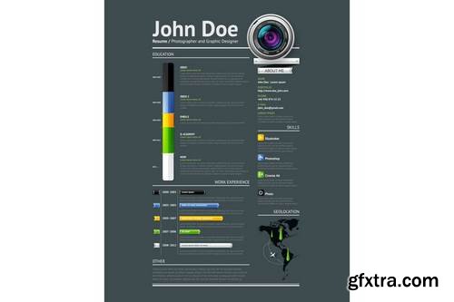 Simple vector template for photographer resume